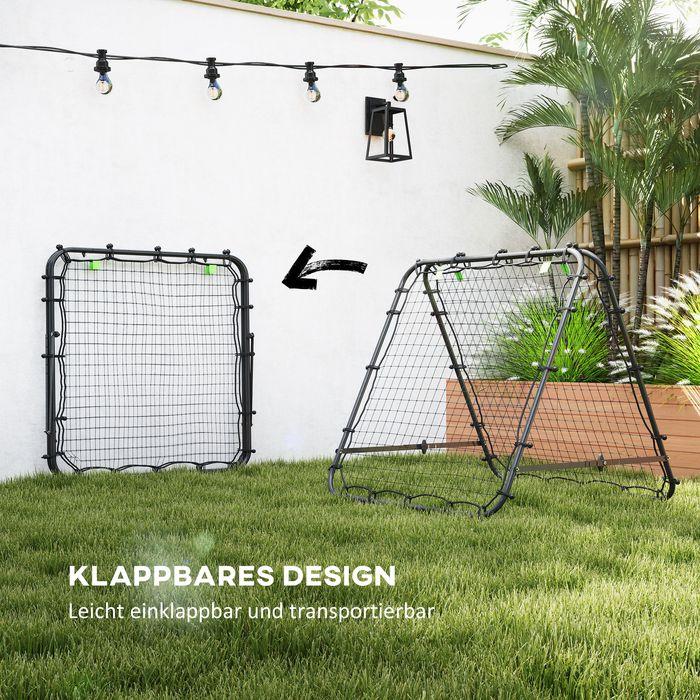 Immagine prodotto Swisshandel24 Fussball Rebounder Kickback Tor Rückprallwand Netz beidseitiger Rückprall, schwarz