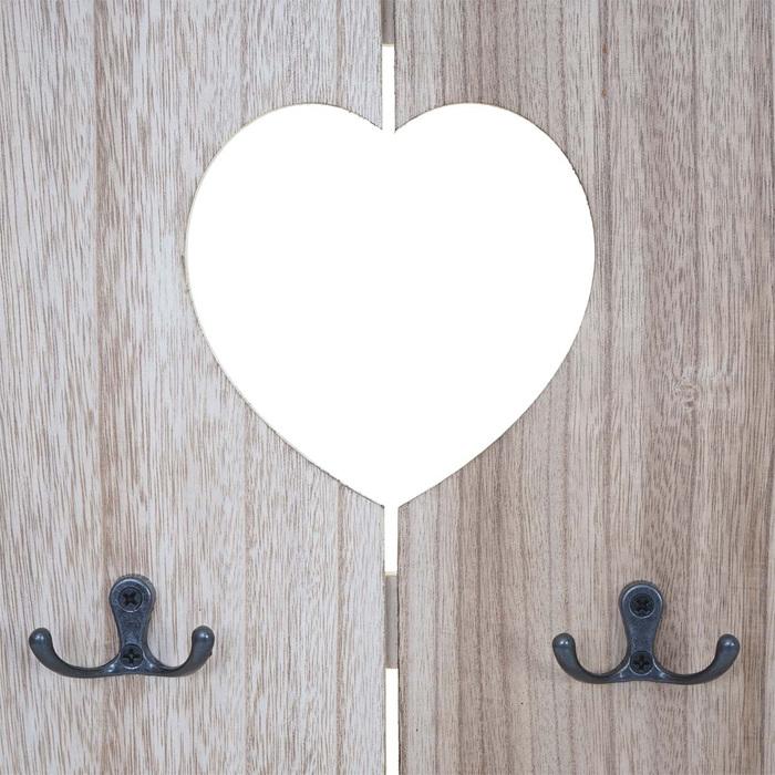 Image du produit Mendler Portemanteau mural Home, Shabby Look Vintage, 8 crochets 91x60cm - marron naturel