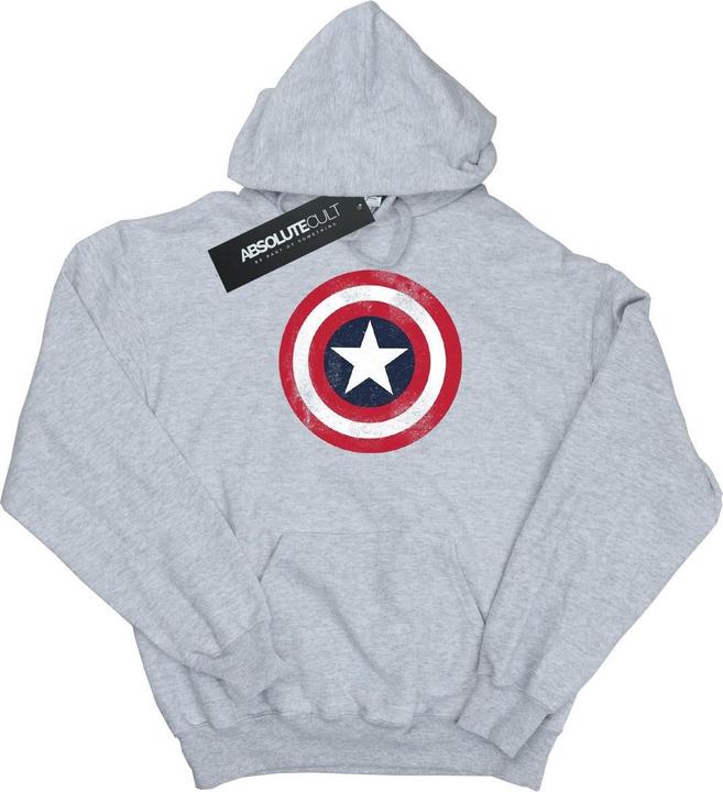 Produktbild Captain America Distressed Shield Kapuzenpullover Mädchen (140, 146)