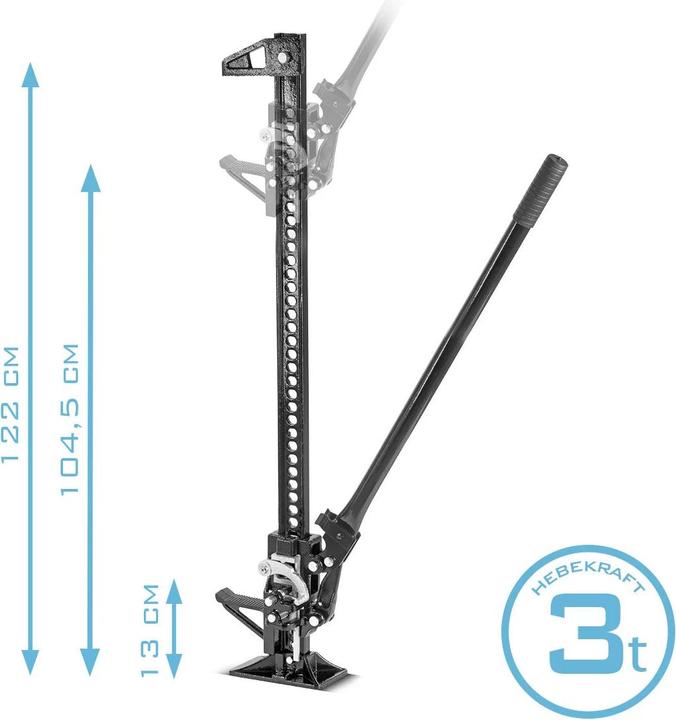 Produktbild Stahlwerk Zahnstangenheber 48" 3t 104 cm Farm Jack Stockwinde Offroad Wagenheber