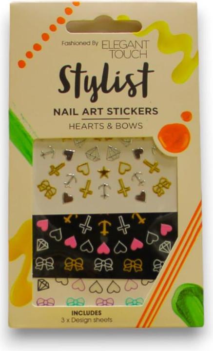 Elegant Touch Hearts & Bows Nail Art Sticker
