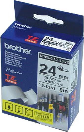 Actual product image Brother Tze-S251 (2.40 cm, White, Black)