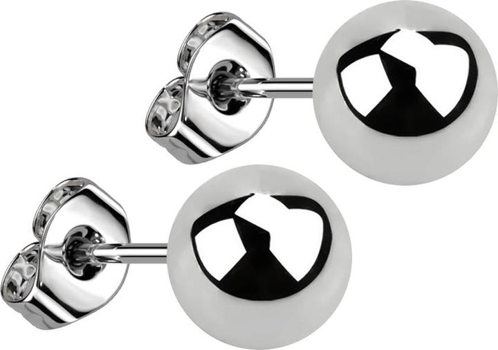 Star Piercing Ohrstecker mit Kugel silber (ohne Messing, Chirurgenstahl 316L)