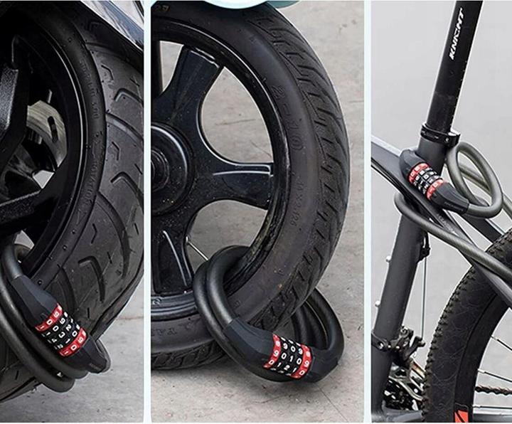 Productafbeelding Rockbros RKS507-1BK fietsslot met combinatie 1,8 m - zwart