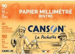 Produktbild Canson Millimeterpapier, DIN A4, 90 g/qm, Farbe: dunkelbraun (A4)