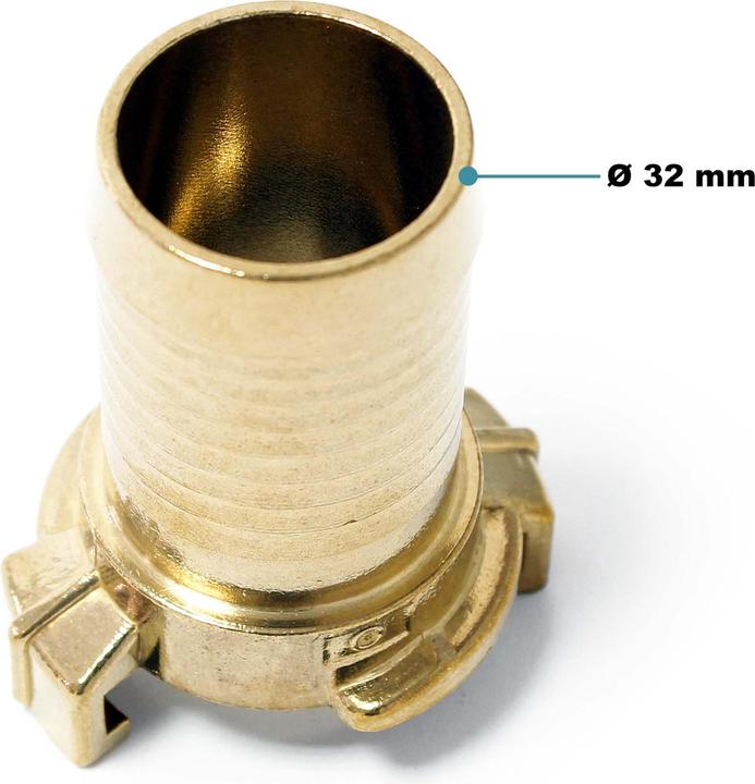 Produktbild Wiltec Messing Schlauchtülle DN32 (1 1/4") Schlauch Verbinder Schnellkupplung (Schlauchverbinder, 32 mm)