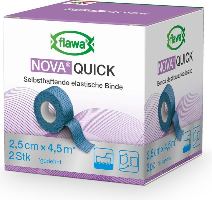 Produktbild Flawa Nova Quick kohäsive Reissbinde 2.5cmx4.5m blau