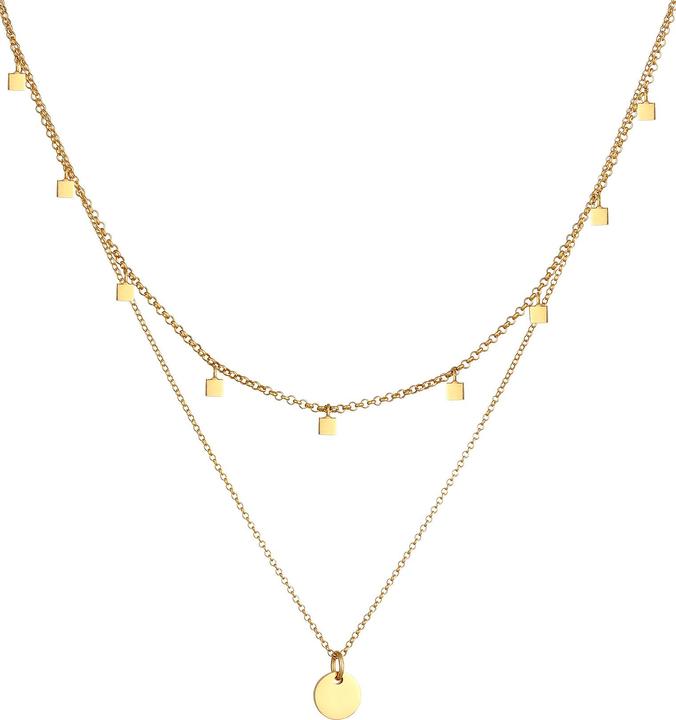 Immagine prodotto Elli 2er Set Choker Layer-Look Plättchen (Argento, 40 cm)