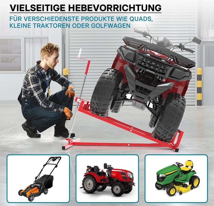 Actual product image Wiltec Foldable lawn mower jack height adjustable max. 250kg (551lbs) (Lawn tractor, Tractor accessories)