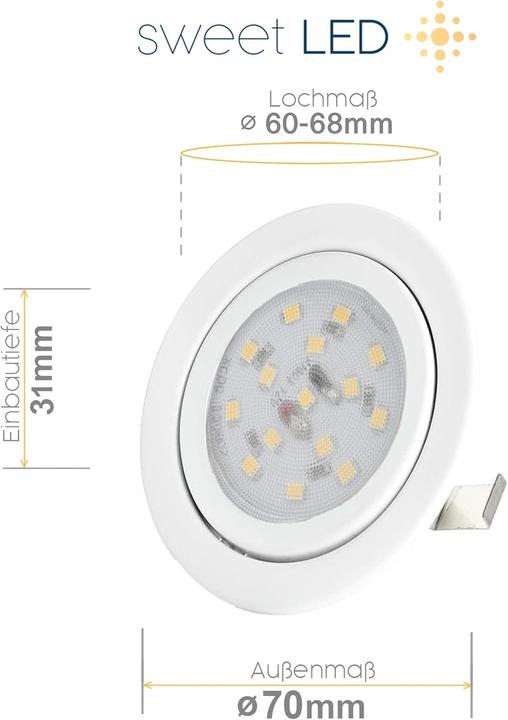 Produktbild Sweet Led 4-teiliges LED Einbaustrahler-Set, flach (230 lm)