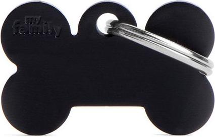 Produktbild Myfamily Bone Aluminium ID-Hundetag schwarz, 4.8x3.1cm (1 Stk) (XL, Hund)
