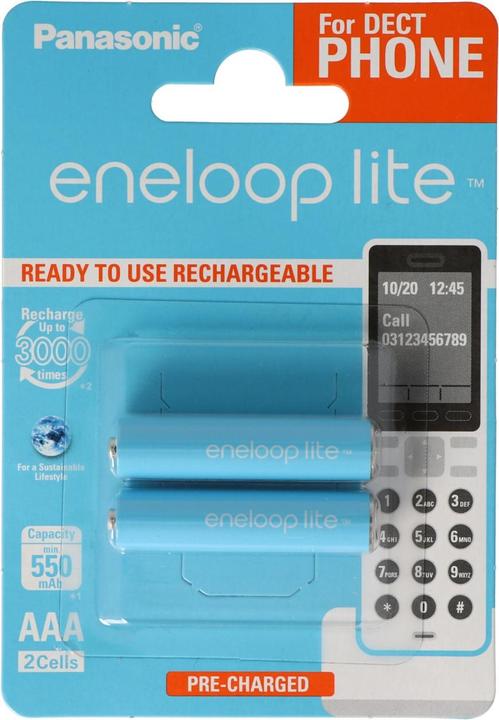 Produktbild Panasonic Akku Eneloop lite Micro Akku BK-4LCCE/2DE, für DECT Telefon inkl. AccuSafe