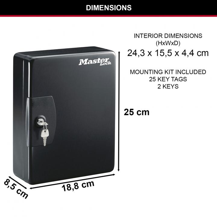 Actual product image Master Lock Safe KB-25ML Black