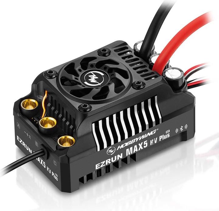 Actual product image Hobbywing Ezrun MAX5 HV Plus G2 Regler 300 Amp, 6-12s LiPo, BEC 6A