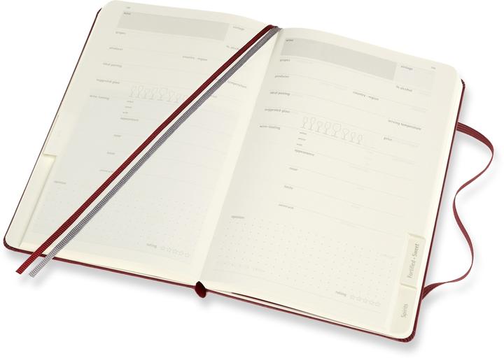 Actual product image Moleskine Passion Journal L/A5, Wine, Hard Cover, Darkred (A5, Special ruling, Hardcover)