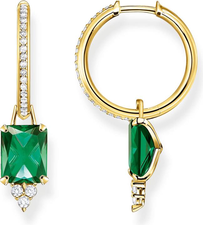 Thomas Sabo Creolen grüner Stein gold (925er Silber)