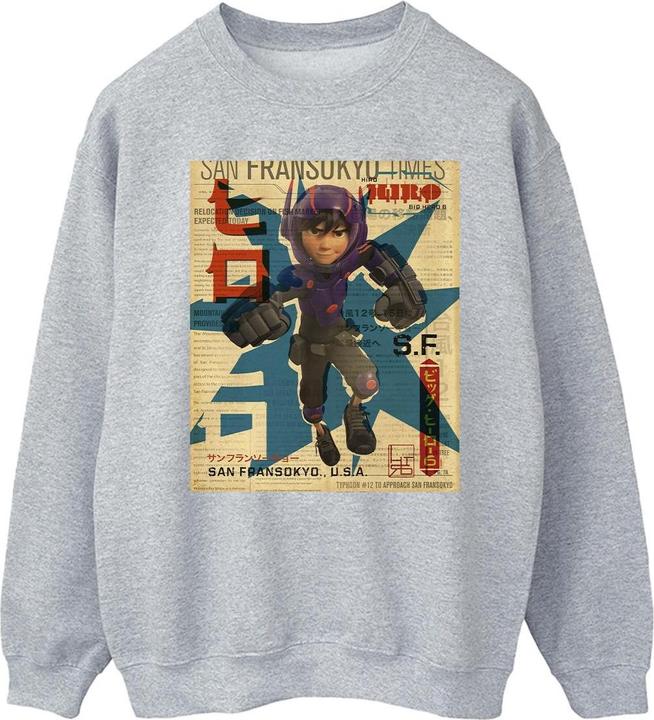 Disney Big Hero 6 Baymax Hiro Newspaper Sweatshirt (5XL)
