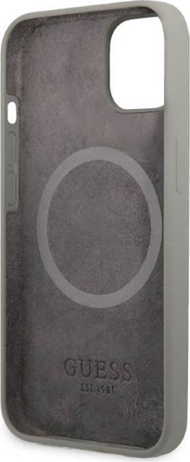 Image du produit Guess GUHMP13SSPLG iPhone 13 mini 5,4" szary/grey hard case Silicone Logo Plate MagSafe (Apple iPhone 13 mini)