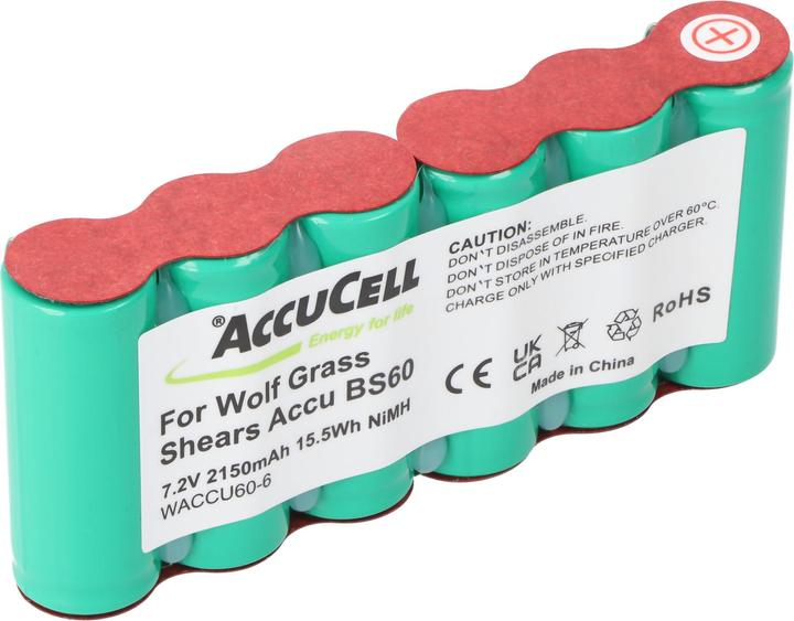 Actual product image AccuCell Akku Wolf Rasenschere Accu 60, ACCU60 (7.2 V)