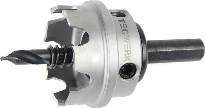 Produktbild Tecwerk Lochsäge Sägen-Ø 100 mm Schnitttiefe 4 mm HM-bestückt mit Bohrer und Feder (100 Millimeter)