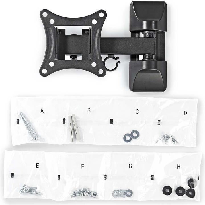 Actual product image Nedis Full-motion TV wall mount - 23-55 " - 30 kg - 67 mm - Tiltable - Rotatable - Steel / Artificial (Wall, 55", 30 kg)