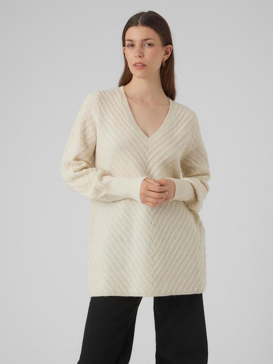 Produktbild Vero Moda VMANJASTINNA LONG V-NEK PULLOVER GA EXC Strickpullover (M)