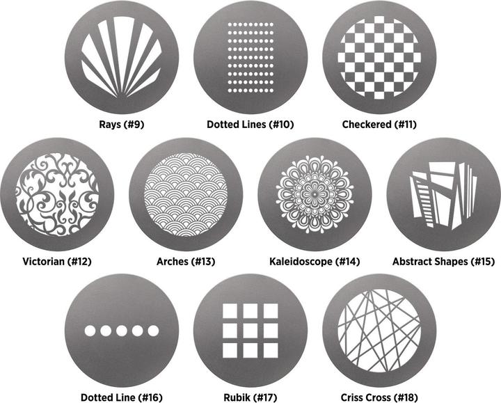 Actual product image Westcott Optical Spot Gobo Pack 1: Patterns (6.60 cm)