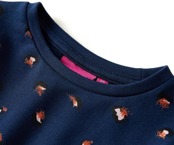 Produktbild VidaXL Kinderkleid mit Langen Ärmeln Marineblau 92,Material: 95 (92)
