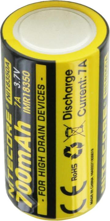 Actual product image Nitecore 18350 Li-Ion IMR Akku