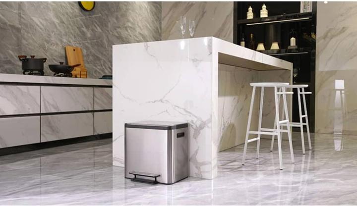 Produktbild EKO Treteimer EcoCasa Step Bin Mülleimer Edelstahl 30 L rechteckiger Treteimer mit Fingerabdruck fe (30 l)