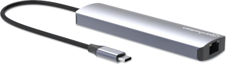 Actual product image Manhattan 6-in-1 4K USB-C docking station 1xHDMI 3xUSB 5 Gb/s (USB-C, 6 Ports)