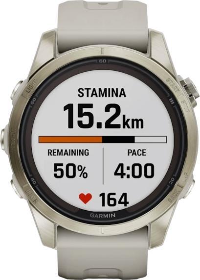 Image du produit Garmin Fenix 7S PRO GPS Montre multisports, Sapphire Solar Edition, blanc/or doux (42 mm)