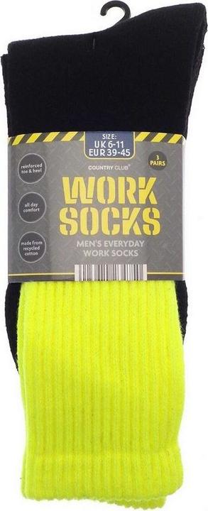 Actual product image Ribbon Mens Recycled Cotton Work Socks (Pack of 3) (pack of 3, 39.5 - 45.5)