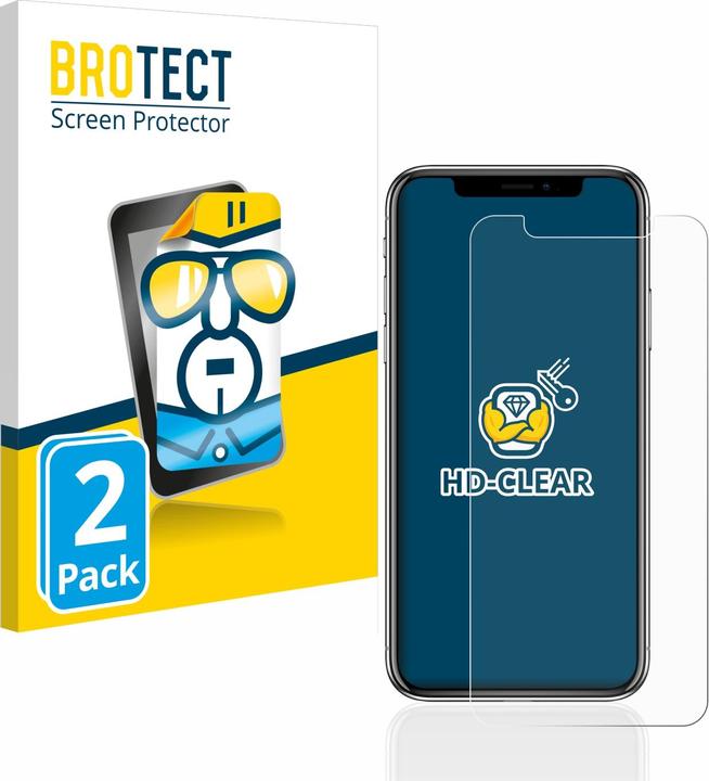 Produktbild BROTECT Schutzfolie Displayschutz Klar (2 Stück, Apple iPhone X)