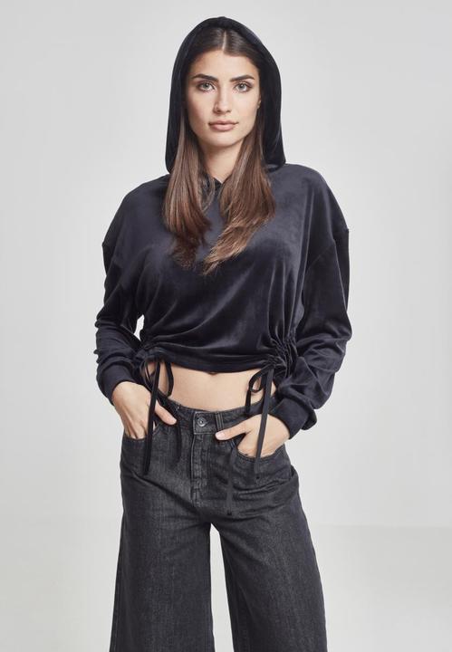 Immagine prodotto Urban Classics Felpa con cappuccio corta da donna in velluto (L)