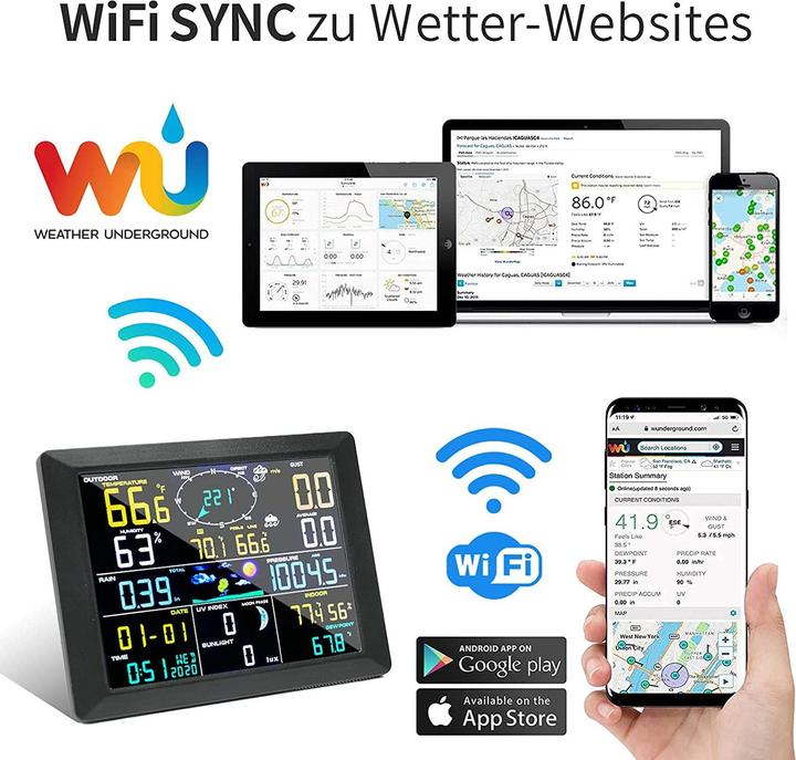 Actual product image Uzoli Wireless weather station with outdoor sensor and WLAN