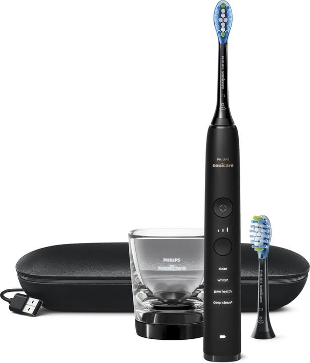 2 brush heads, Glass charger, Battery charger, Travel case