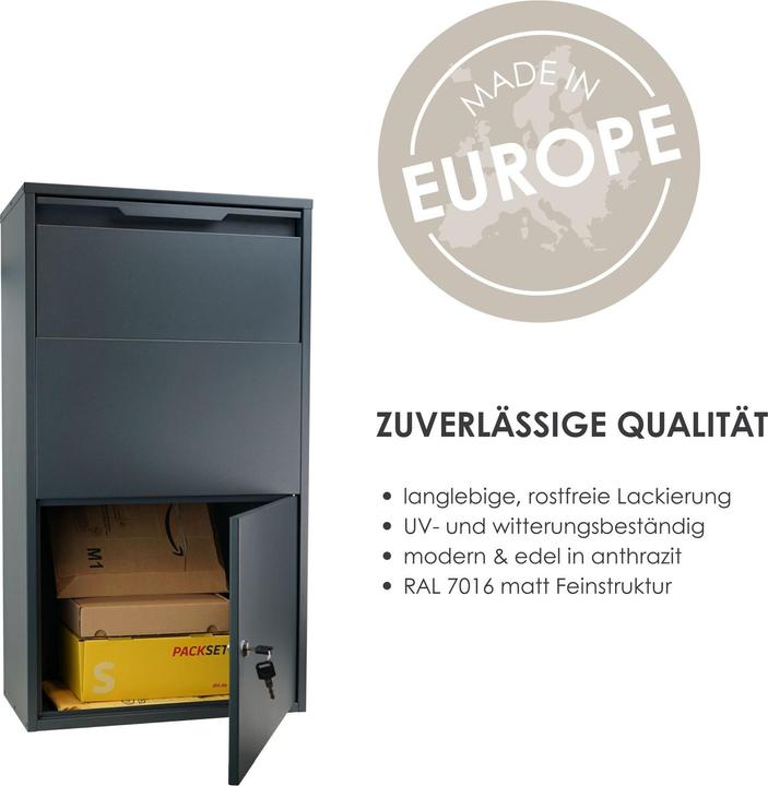 Produktbild Mocavi Paketkasten PBox 55 anthrazit Sicherungseinwurf RAL 7016