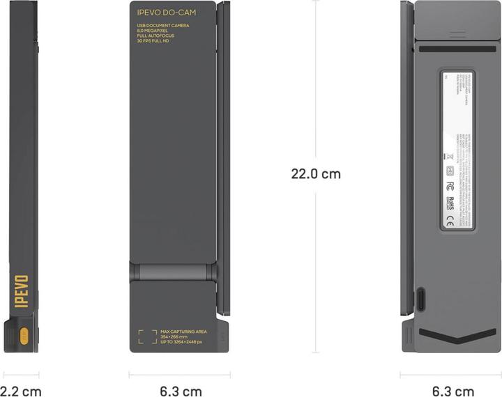 Actual product image Ipevo DOK DO-Cam-S, Scanner Pad, OCR, grey (UHD)