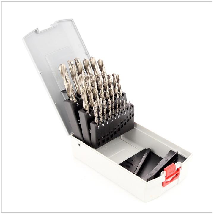 Productafbeelding Bosch Professional Zubehör Pro Box boorset HSS-G, DIN 338, 135˚ (6 mm, 12 mm, 1 mm, 6,5 mm, 5,5 mm, 10 mm, 10,5 mm, 12,5 mm, 1,5 mm, 7 mm, 11 mm, 3 mm, 5 mm, 8,5 mm, 11,5 mm, 8 mm, 2,5 mm, 9 mm, 3,5 mm, 4,5 mm, 2 mm, 7,5 mm, 13 mm, 9,5 mm, 4 mm)
