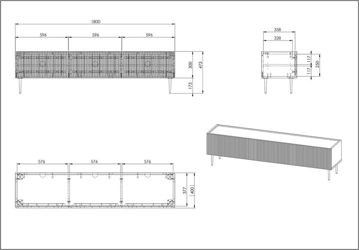Image du produit micasa Ilvi (180 x 40 x 47 cm)