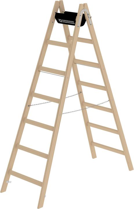Produktbild Munk Sprossen-Stehleiter Holz 2x7 Sprossen (Gerüst, 207 cm)