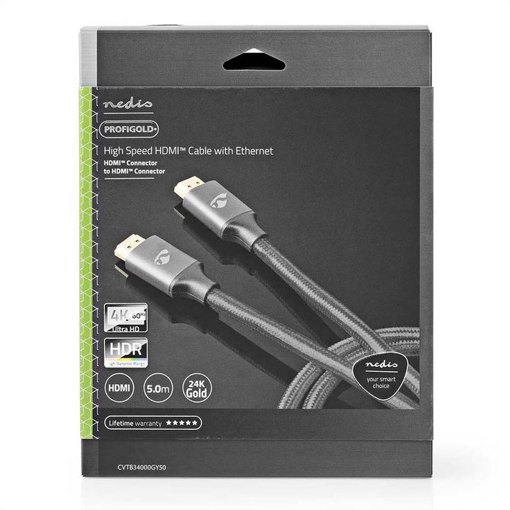 Image du produit Nedis Câble HDMI High Speed avec Ethernet| HDMI mâle|| 4Ka60Hz| - Câble - Digital/D (5 m, HDMI)