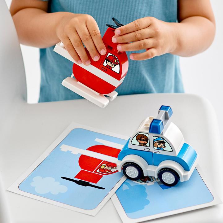 Produktbild LEGO Mein erster Feuerwehrhubschrauber und mein erstes Polizeiaut (10957)