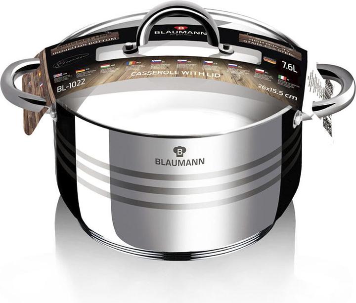 Produktbild Blaumann Kochtopf mit Deckel 7.6L Ø 26cm Gourmet Line (26 cm, Kochtopf, Edelstahl)