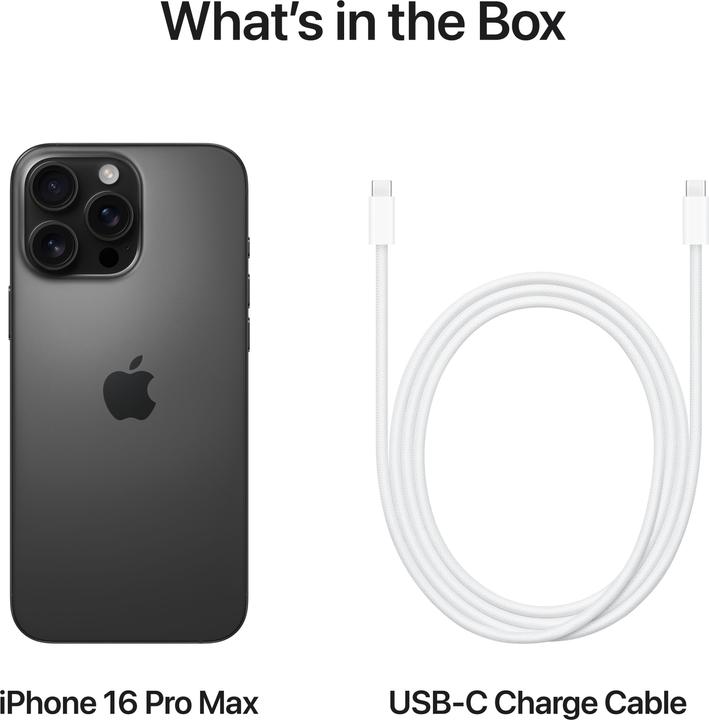 Actual product image Apple iPhone 16 Pro Max (1000 GB, Black Titanium, 6.90", SIM + eSIM, 48 Mpx, 5G)