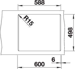 Actual product image Blanco Etagon 6 (Fitted sink with draining board, 60 cm, 51 cm)