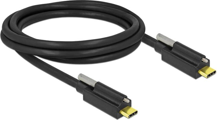 Image du produit Delock Câble SuperSpeed USB 10 Gbps (USB 3.2 Gen 2) USB Type-C™ mâle > USB Type-C™ mâle avec vis (2 m, USB 3.2 Gen 2)