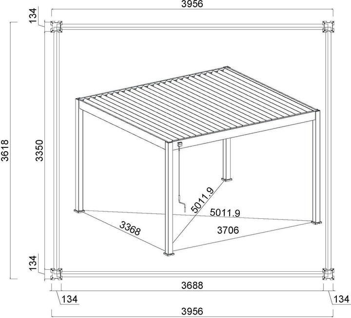 Image du produit Weide Pergola Deluxe Plus avec toit à lamelles 3.6x4m Blanc (400 cm, 360 cm)