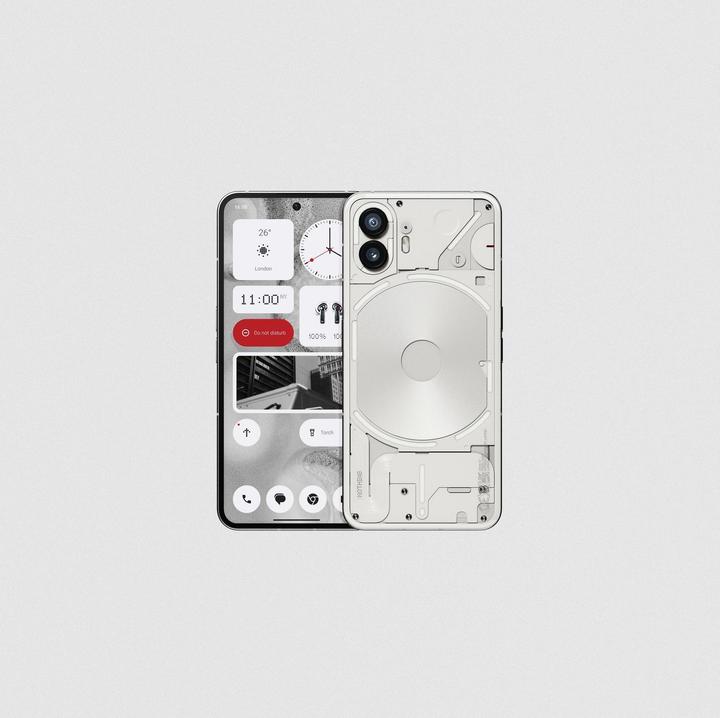 Actual product image Nothing Phone (2) (256 GB, White, 6.70", Dual SIM, 50 Mpx, 5G)